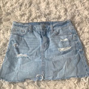 Aéropostale Light Washed Jean Skirt with Rips